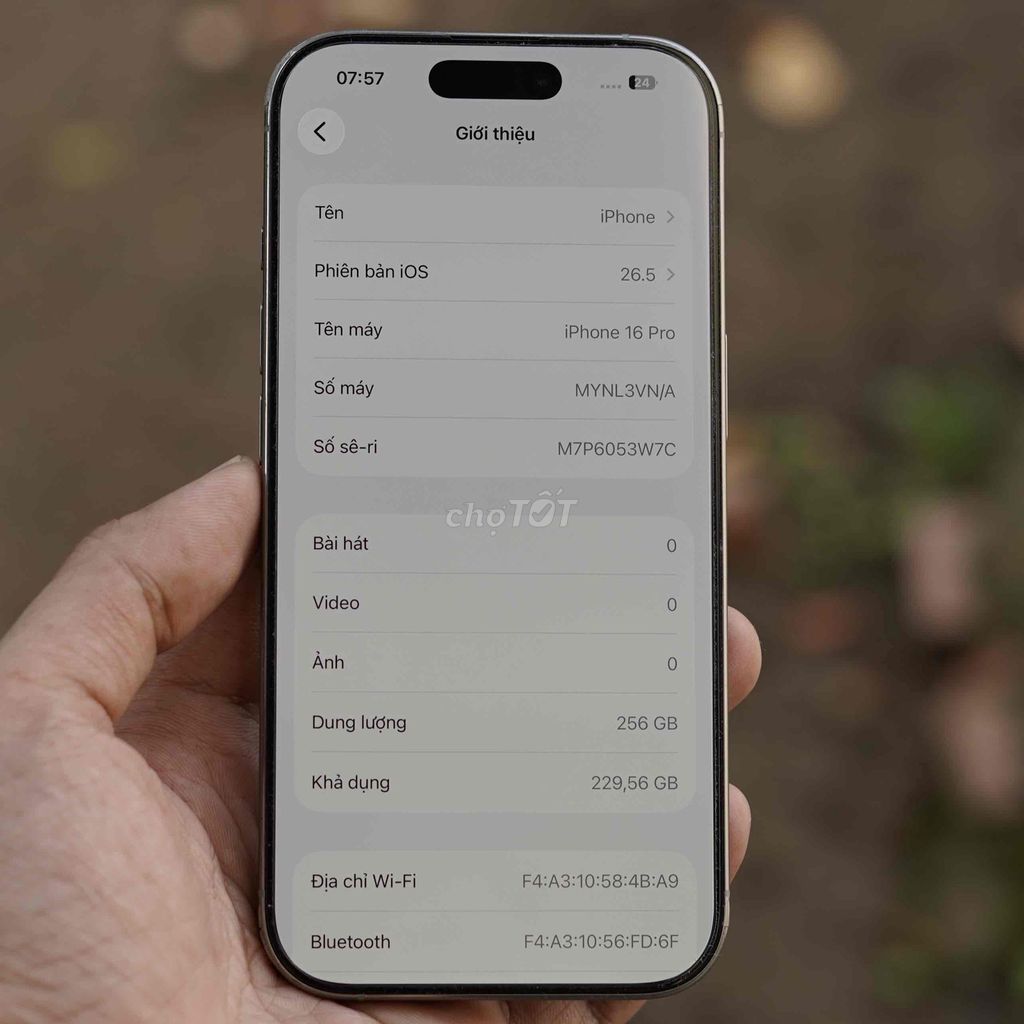 Apple iPhone 16 Pro 256GB Titan Tự Nhiên VN/A zin. Mua bán Điện thoại tại Quận 12 Tp Hồ Chí Minh được đăng bởi Nguyễn Tài hình 1