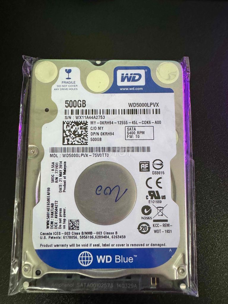 HDD WD Blue 500GB 2.5 sk 100. Mua bán Linh kiện (RAM, Card...) tại Quận 12 Tp Hồ Chí Minh được đăng bởi nguyễn hình 1