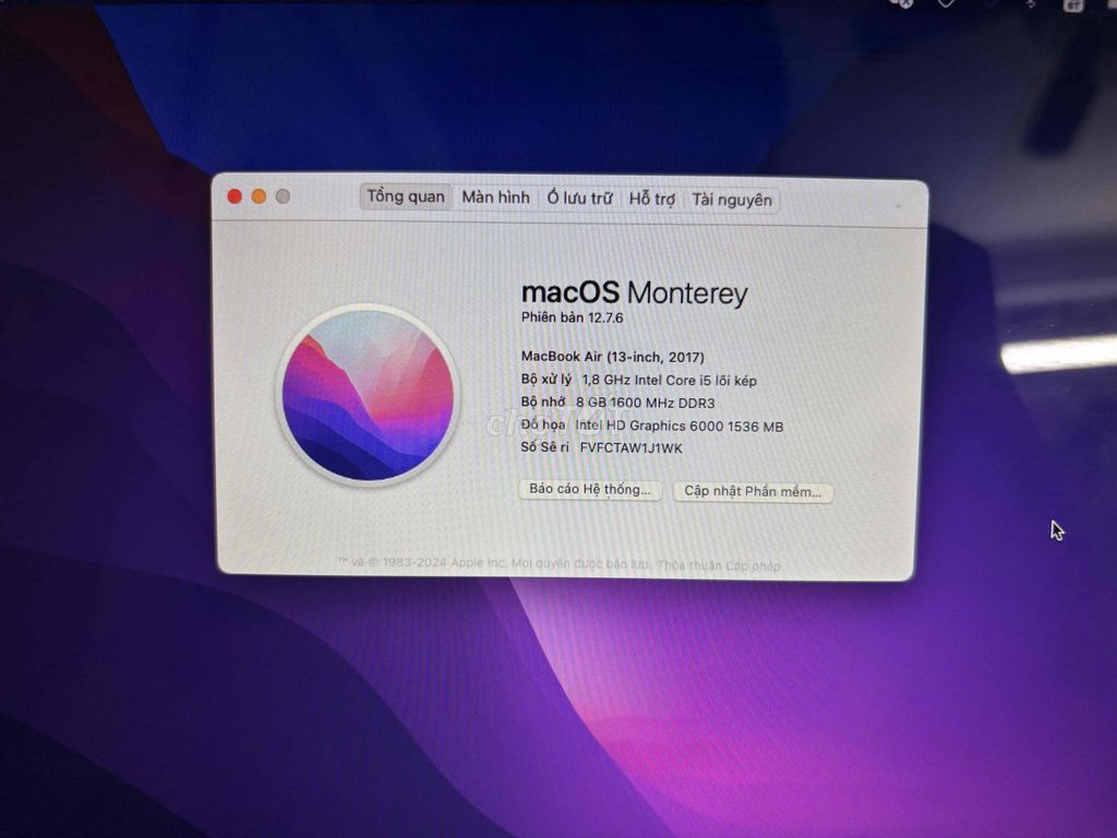 Apple MacBook Air 2017 i5 8GB/128GB Bạc. Mua bán Laptop tại Quận Hai Bà Trưng Hà Nội được đăng bởi Hoàng Thị Mai Hương hình 1