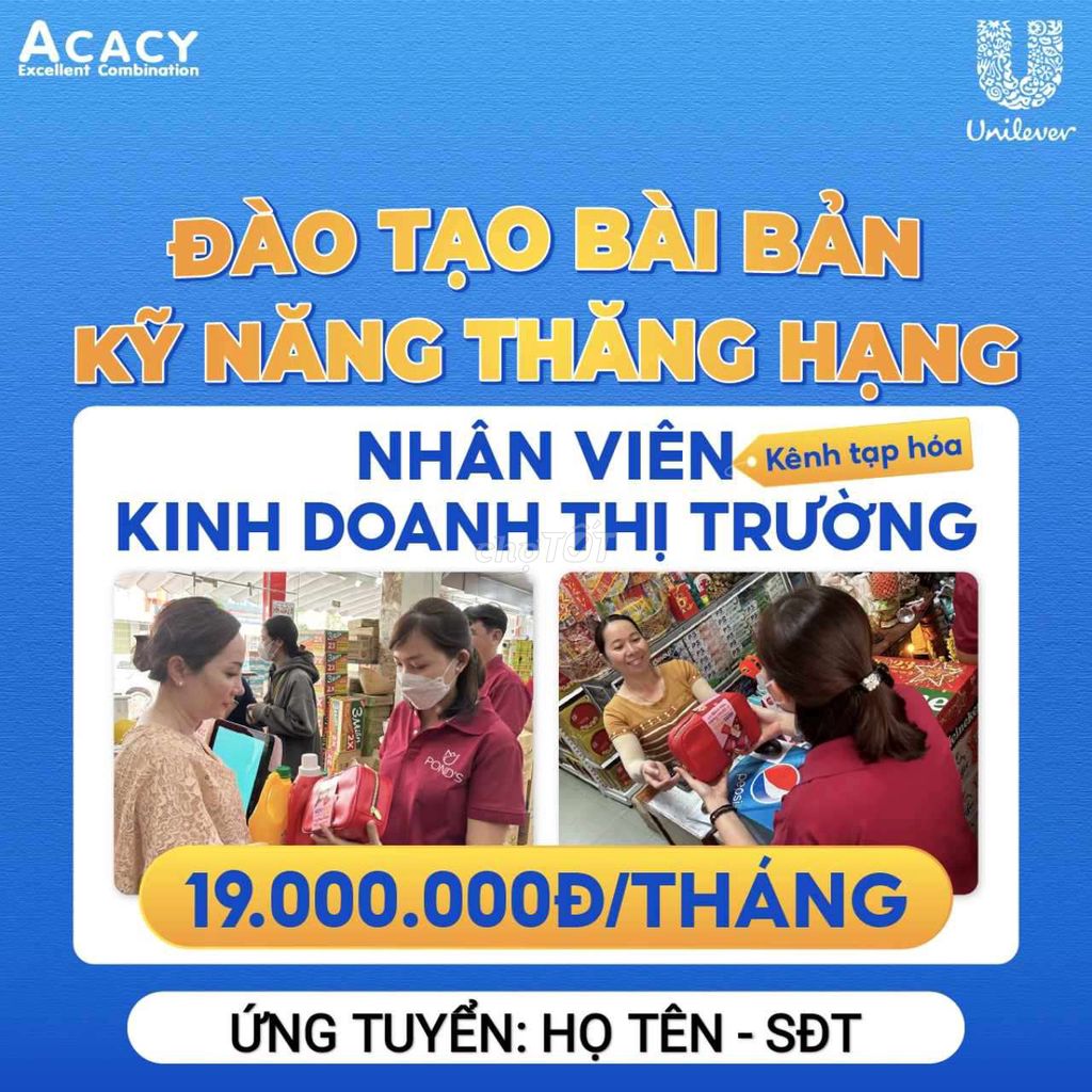 CÔNG TY TUYỂN SALE THỊ TRƯỜNG UNILEVER TP BẾN TRE