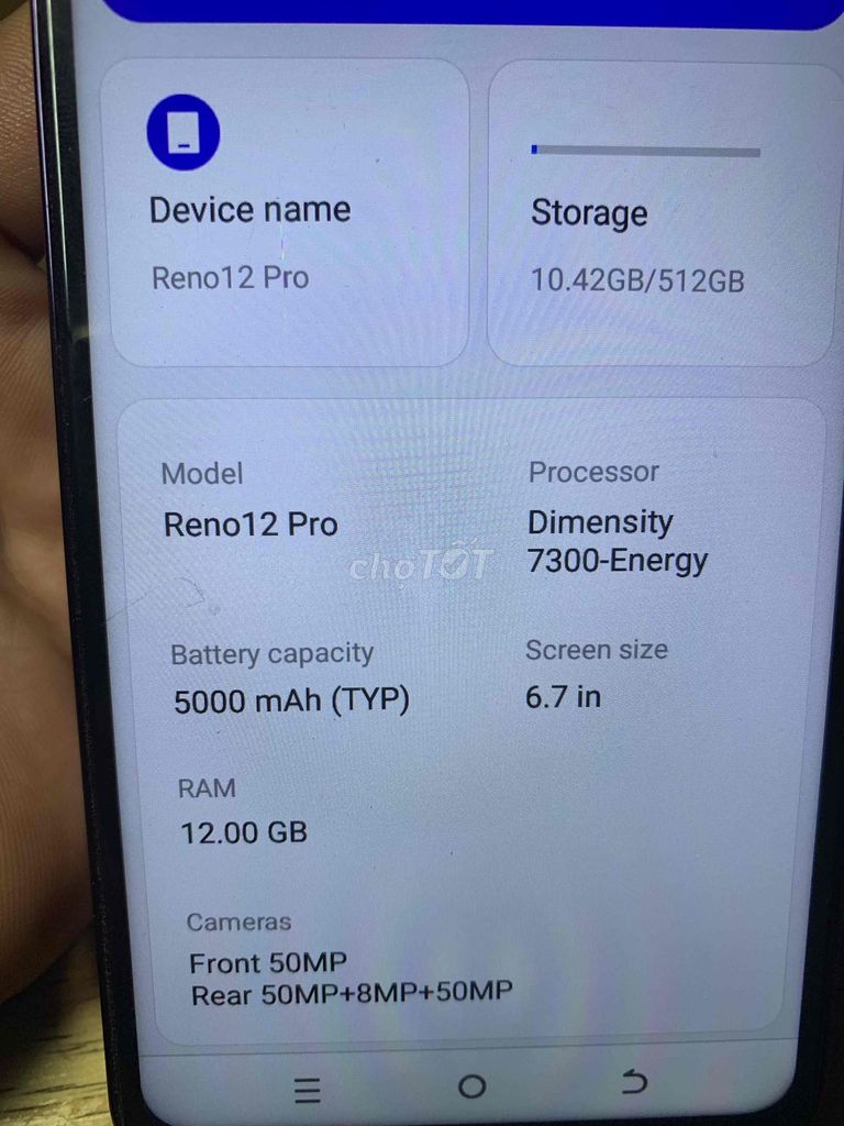 Oppo Reno 12 Pro 512GB Tím. Mua bán Điện thoại tại Quận 12 Tp Hồ Chí Minh được đăng bởi Diệp Đắc Phú hình 1
