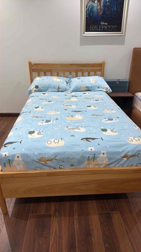 Giường ngủ gỗ 1m2x2m Hàn Quốc có đệm. Mua bán Giường, chăn ga gối nệm tại Quận 7 Tp Hồ Chí Minh được đăng bởi Lê Diệp hình 1