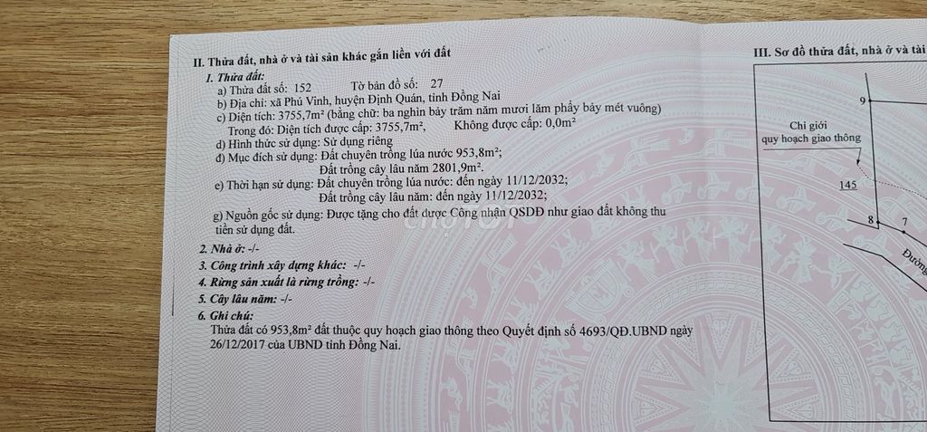 Rẫy xoài bưởi 5ha phú vinh định quán. Cho thuê đất tại Huyện Định Quán Đồng Nai được đăng bởi Ms Candy hình 2