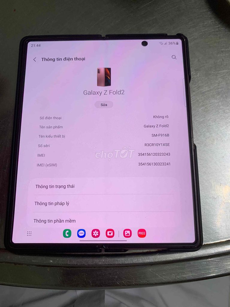 ZFold 2 12/256 màn trong đẹp, ngoài sọc 1 đường. Mua bán Điện thoại tại Huyện Sóc Sơn Hà Nội được đăng bởi Trade hình 1