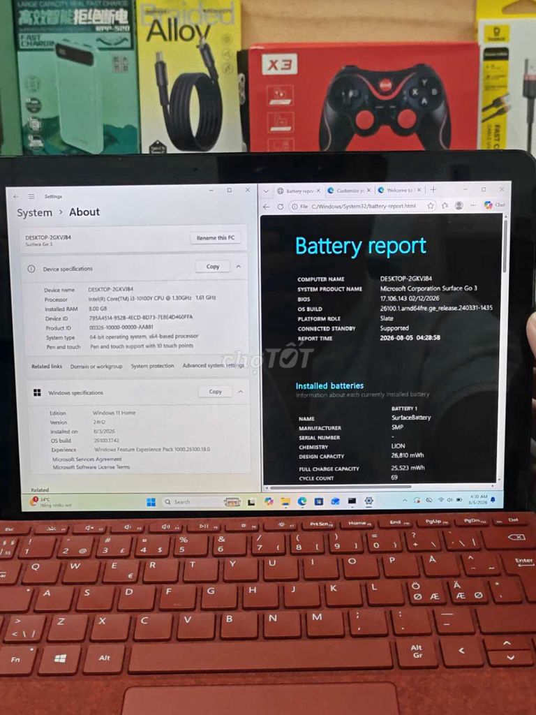 Surface GO 3 i3 10100Y 8/128Gb wifi nhỏ pin trâu. Mua bán Laptop tại Quận 8 Tp Hồ Chí Minh được đăng bởi Đam Mê Công Nghệ hình 1