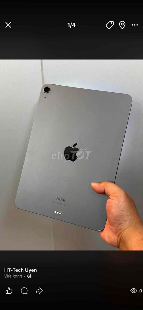 Apple iPad Air 5 M1 64GB Xám 98%. Mua bán Máy tính bảng tại Thành phố Biên Hòa Đồng Nai được đăng bởi Uyên Phạm hình 1