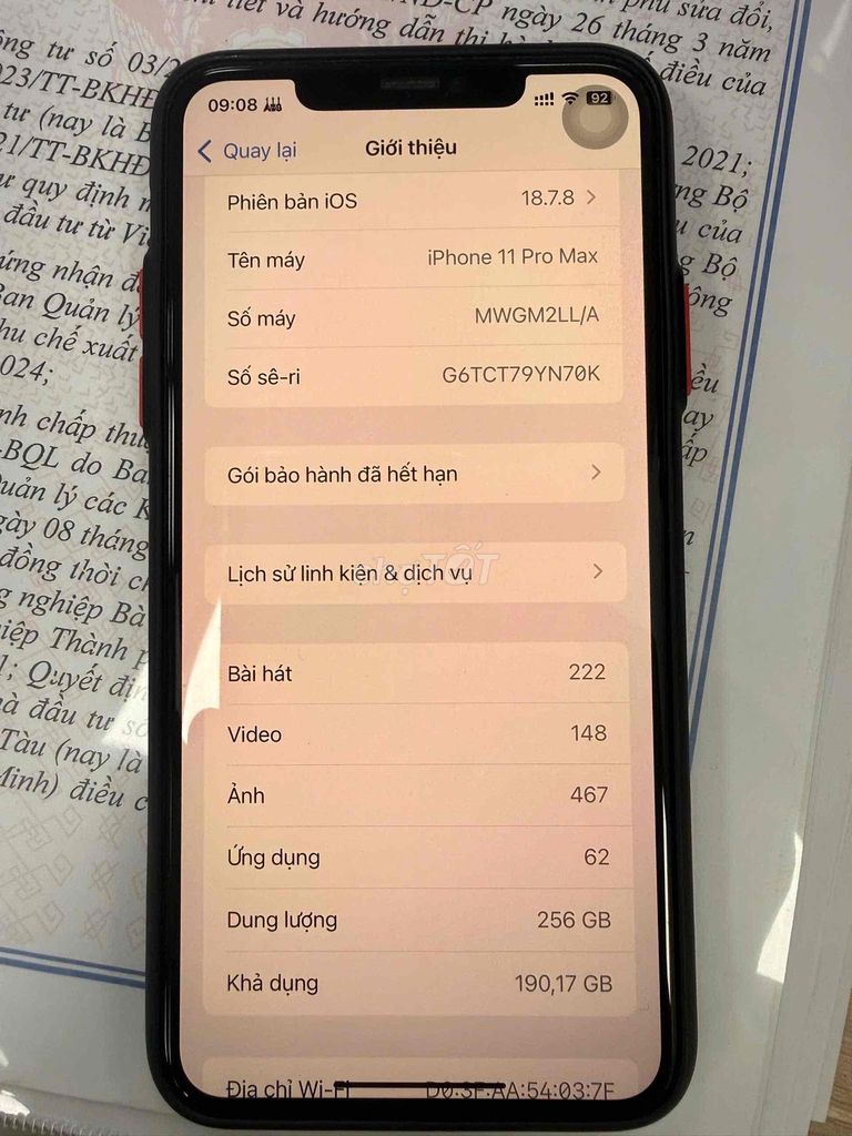iPhone 11 Pro Max 256GB Vàng (Bán hoặc đổi bù $). Mua bán Điện thoại tại Thị xã Phú Mỹ Bà Rịa - Vũng Tàu được đăng bởi Nhã Hân hình 1