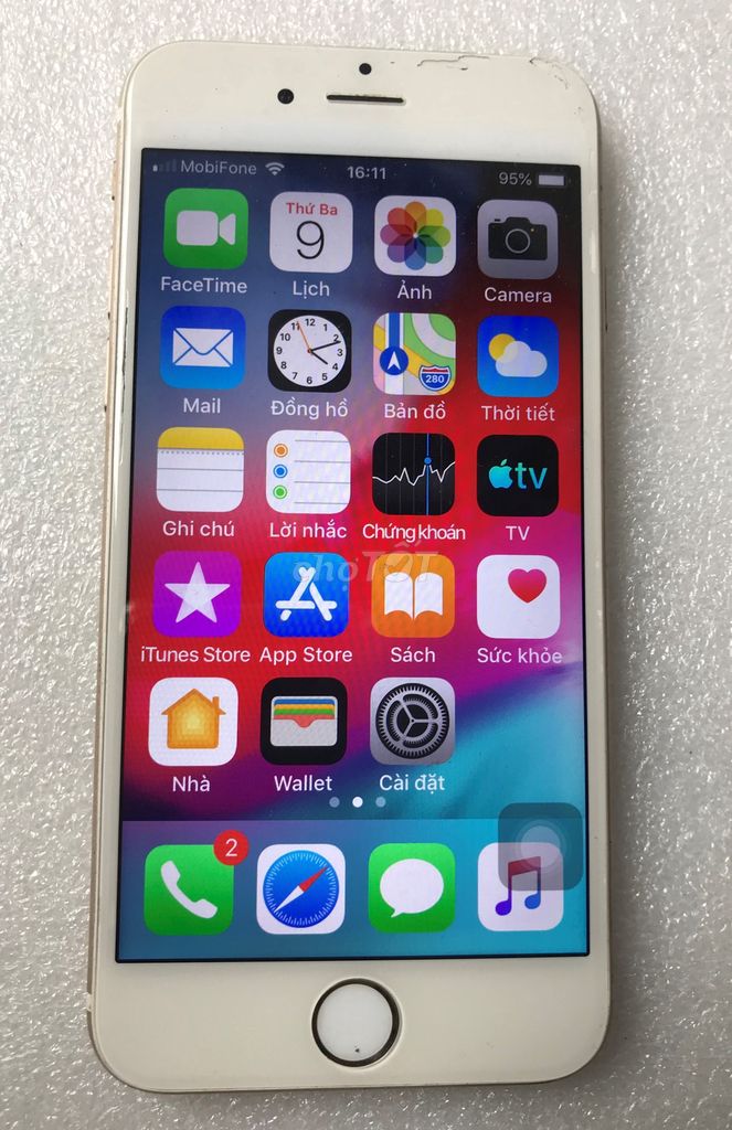 iPhone 6 qte 64g pin zin theo máy 88% màu vàng