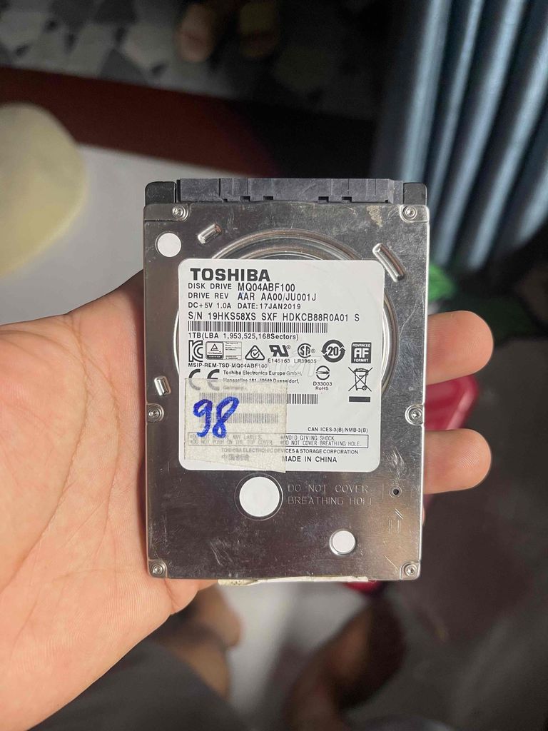 Ổ cứng HDD Toshiba 1TB 2.5 inch 98%. Mua bán Linh kiện (RAM, Card...) tại Quận Cái Răng Cần Thơ được đăng bởi Bán lẻ hình 1