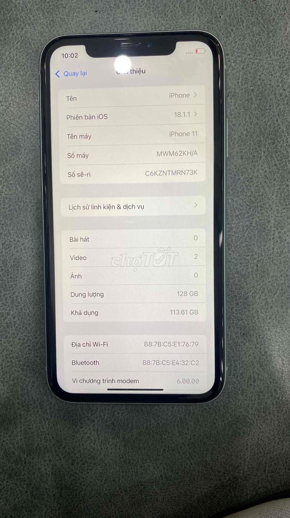 Apple iPhone 11 128GB Xanh 98%. Mua bán Điện thoại tại Quận Hà Đông Hà Nội được đăng bởi Cường hình 1