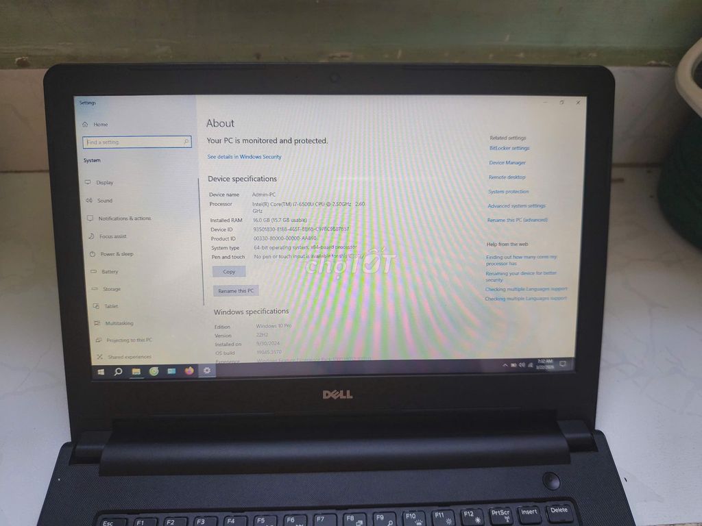 Laptop Dell i7-6500,Ram 16GB, SSD 256GB,HDD 1000GB. Mua bán Laptop tại Quận Bình Tân Tp Hồ Chí Minh được đăng bởi Anh Đức hình 1