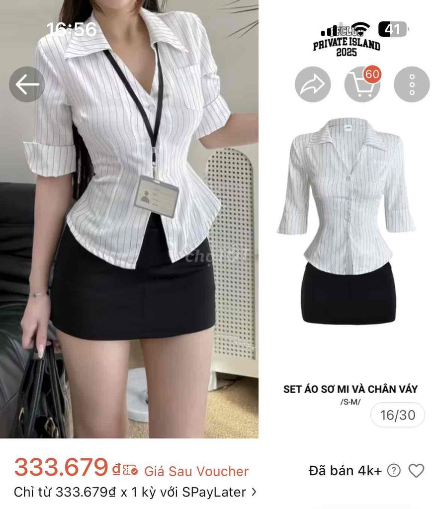 Set áo sơ mi sọc chân váy đen FFCLUB. Mua bán Quần áo tại Quận 6 Tp Hồ Chí Minh được đăng bởi ngọc mơ hình 1