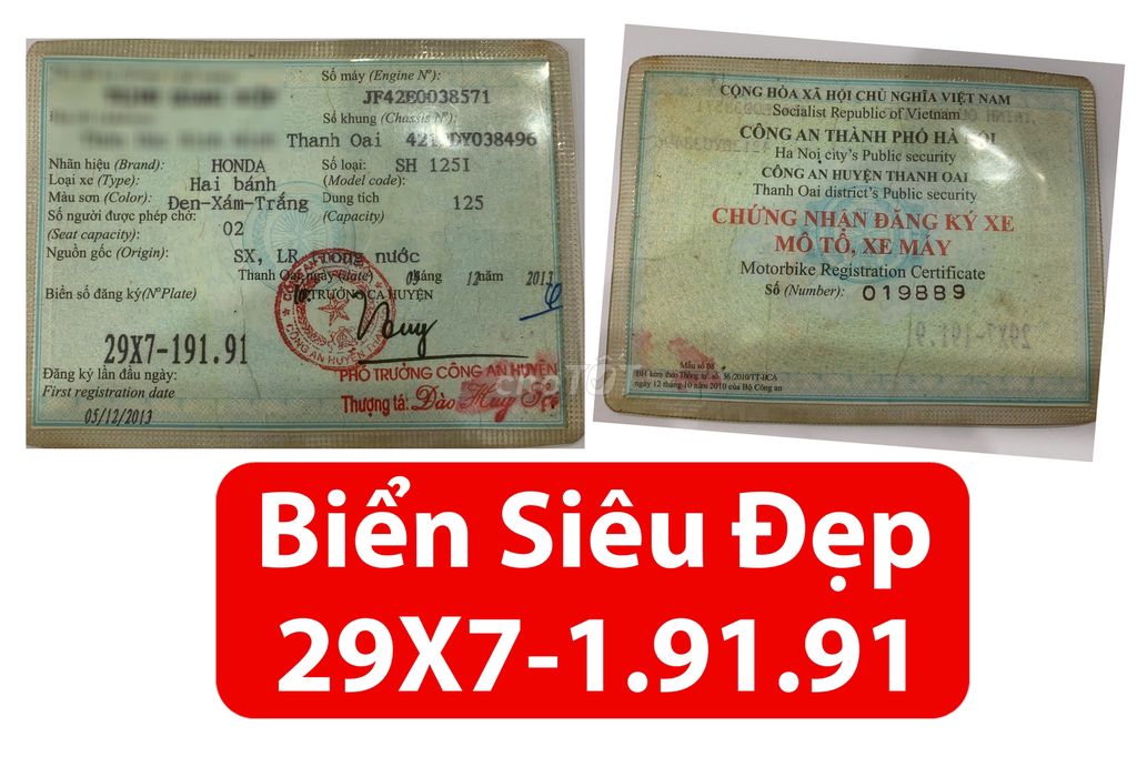 Bán xe SH125 Xe mới biển số siêu đẹp 29X7-1.91.91. Mua bán Xe máy tại Quận Hà Đông Hà Nội được đăng bởi Lý Chưởng hình 3