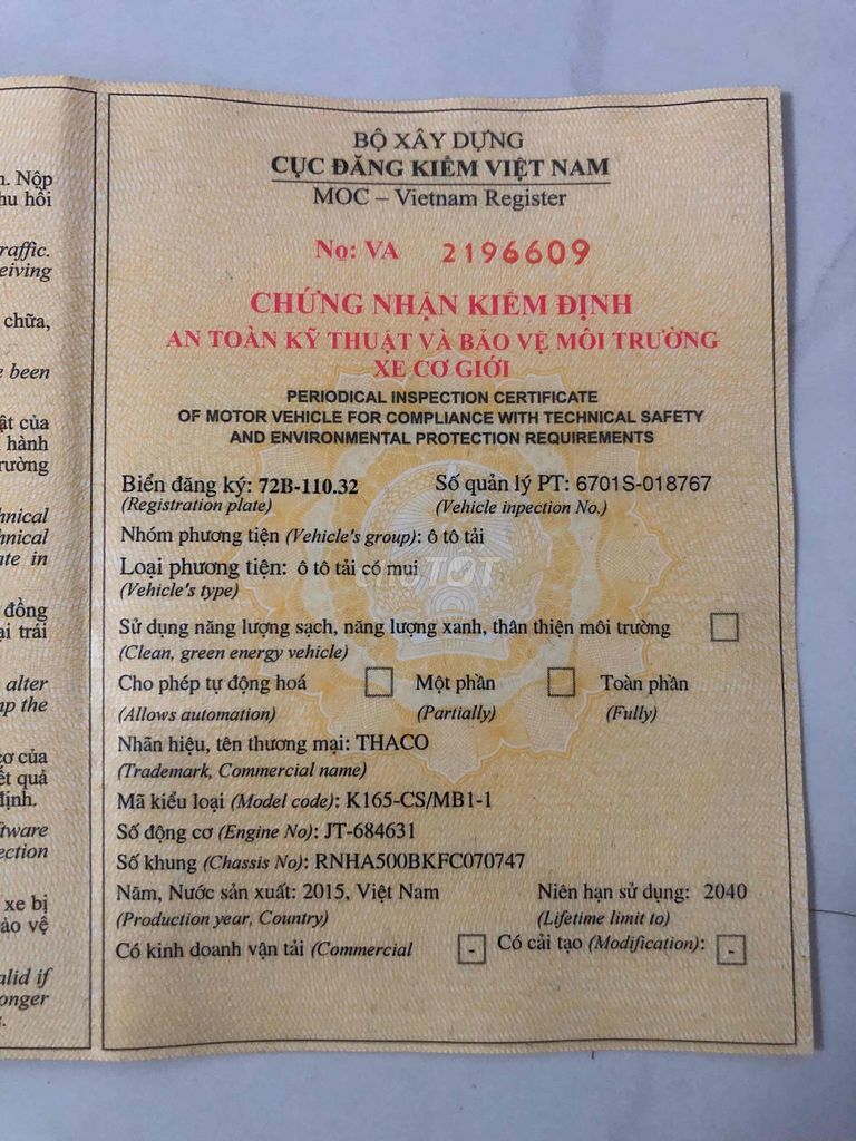 ban kia k165 2,4t đời 2015 xe zin đẹp. Mua bán Xe tải, xe ben tại Quận Bình Tân Tp Hồ Chí Minh được đăng bởi nguyen van phong hình 5