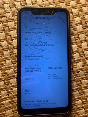 Xiaomi Redmi Note 6 Pro 3/32G vỡ màn