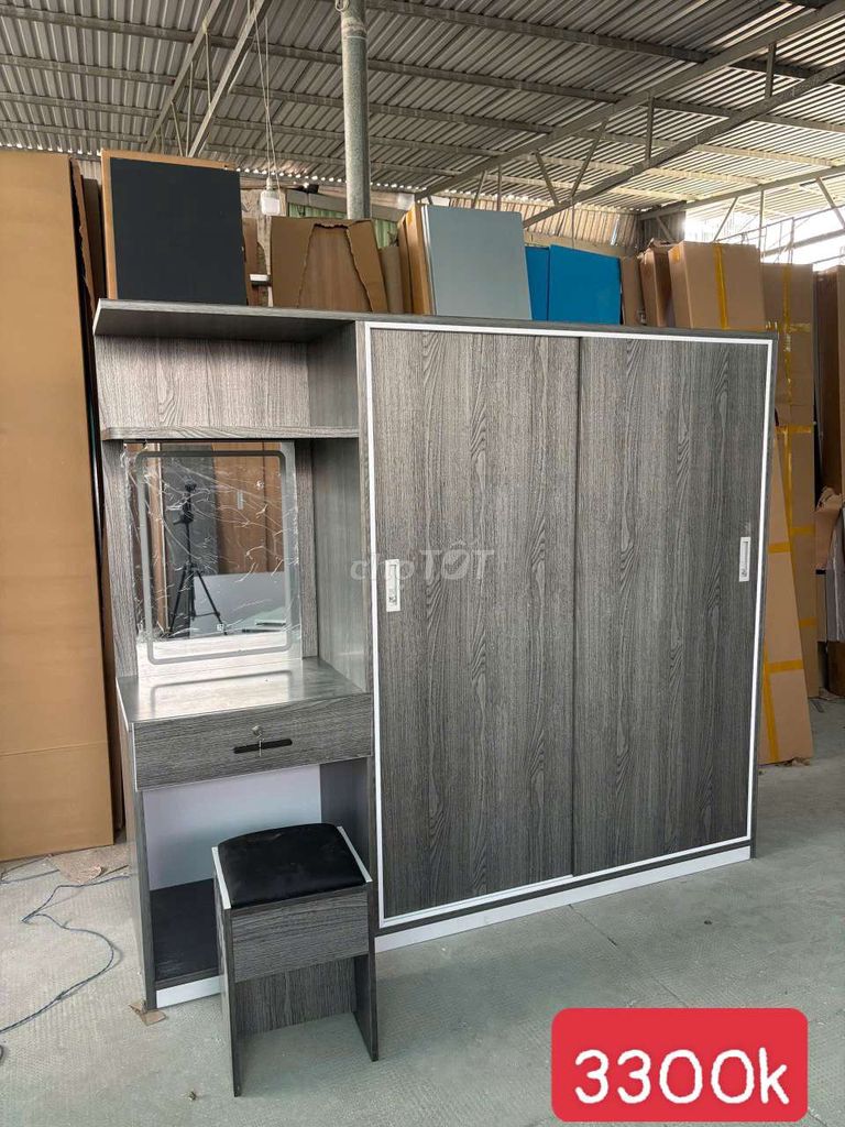Tủ quần áo liền bàn trang điểm Nhựa Đài Loan. Mua bán Tủ, kệ gia đình tại Quận 3 Tp Hồ Chí Minh được đăng bởi Nội Thất Giá Xưởng hình 1