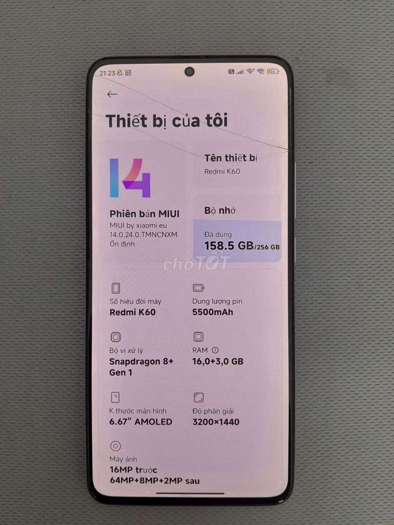 Xiaomi Redmi K60 256GB Trắng. Mua bán Điện thoại tại Quận Hoàng Mai Hà Nội được đăng bởi Mạnh Hunter hình 1