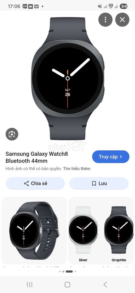 Samsung Galaxy Watch8 44mm. Mua bán Thiết bị đeo thông minh tại Thành phố Thái Nguyên Thái Nguyên được đăng bởi Đặng Quang Tuệ hình 1