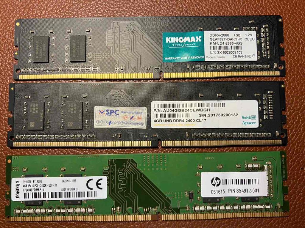 RAM DDR4 4GB 2400; 2666MHz Đen. Mua bán Linh kiện (RAM, Card...) tại Quận 5 Tp Hồ Chí Minh được đăng bởi Luânlb hình 1