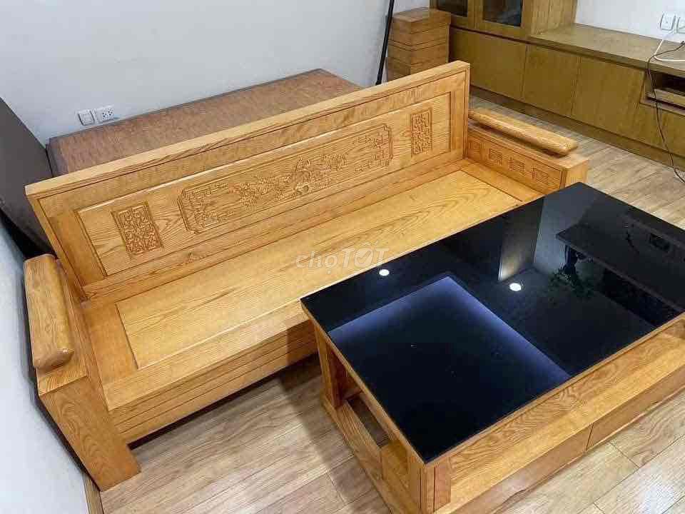 Bộ sofa Gỗ sồi Vàng gỗ 2m. Mua bán Bàn ghế tại Quận Long Biên Hà Nội được đăng bởi Mai hình 1