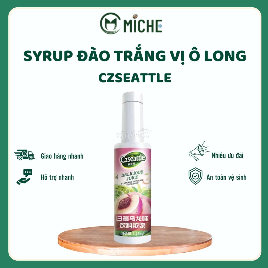 Syrup Đào Trắng Vị Ô Long, Czseattle, 1.25kg