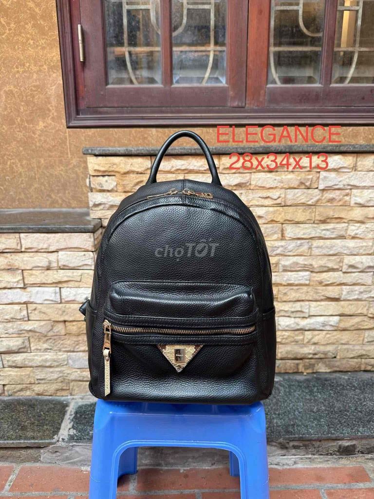 Balo ELEGANCE Da thật Đen Unisex 28x34x13. Mua bán Túi xách tại Huyện Thanh Trì Hà Nội được đăng bởi Gấm Hoa 2Hand hình 1