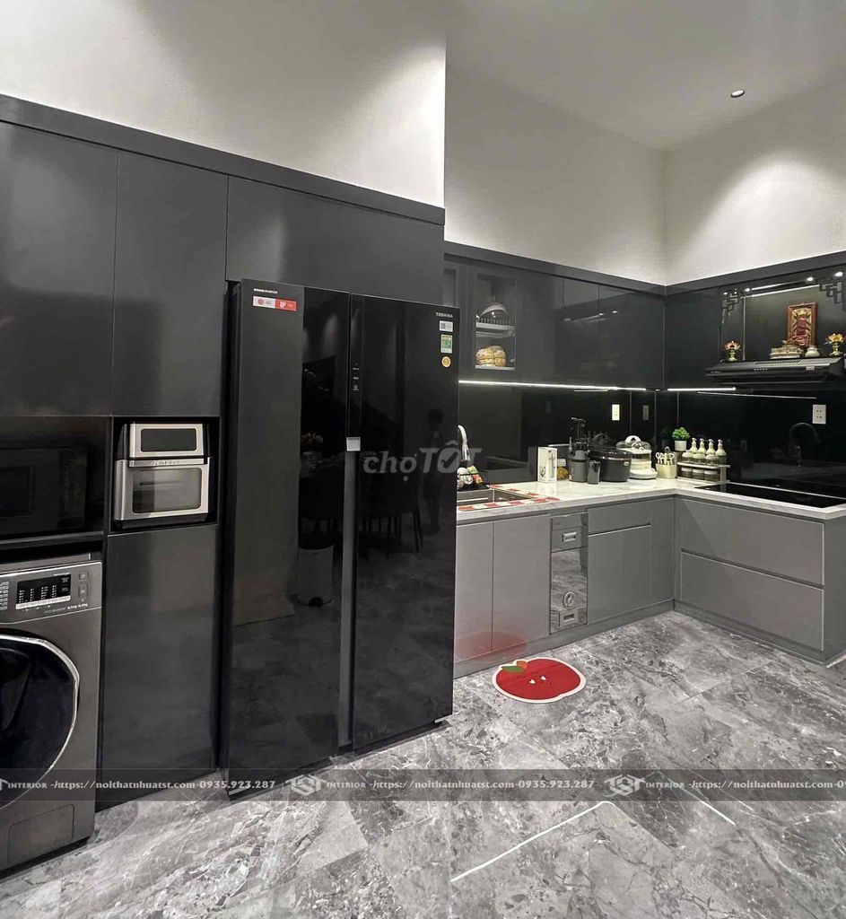 Thiết kế tủ bếp kèm khung bao tủ lạnh,máy giặc. Dịch vụ tại Quận Thanh Khê Đà Nẵng được đăng bởi Nội thất bếp trọn gói TST  hình 1