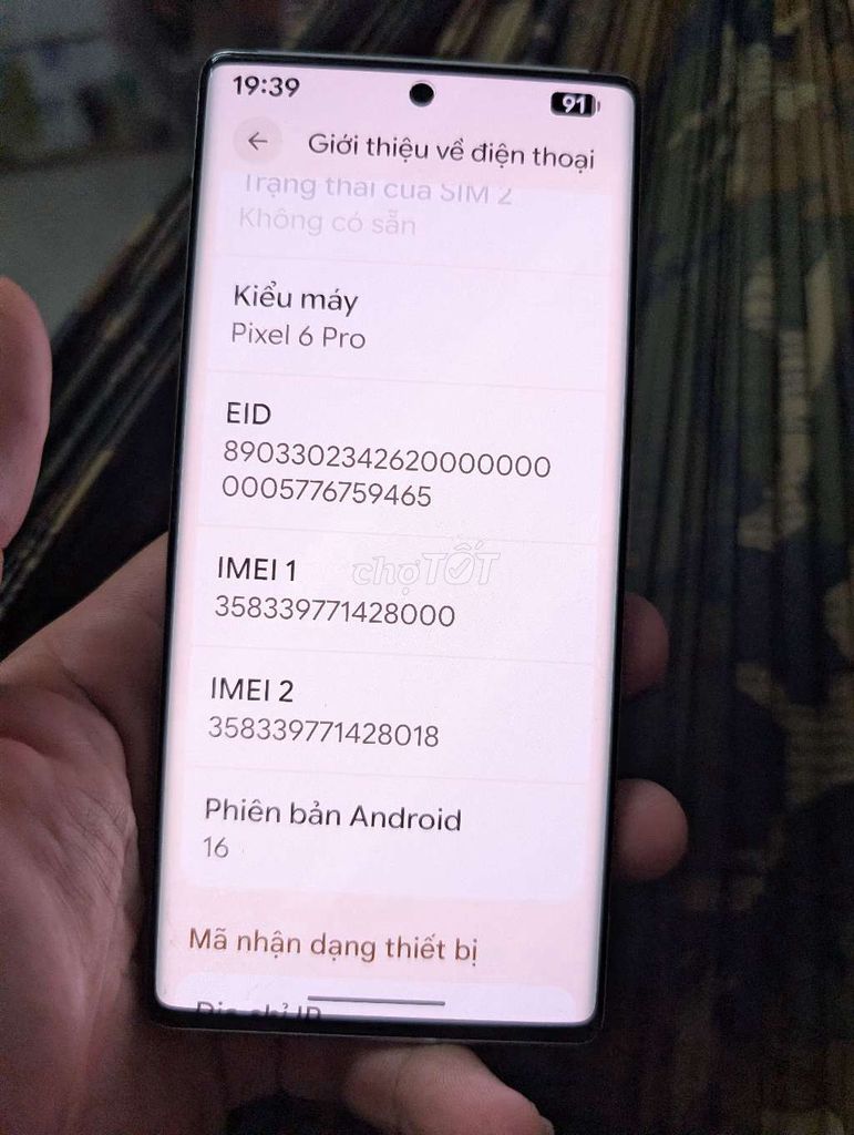 Google Pixel 6 Pro Trắng. Mua bán Điện thoại tại Thành phố Châu Đốc An Giang được đăng bởi Cứ Từ Từ hình 1
