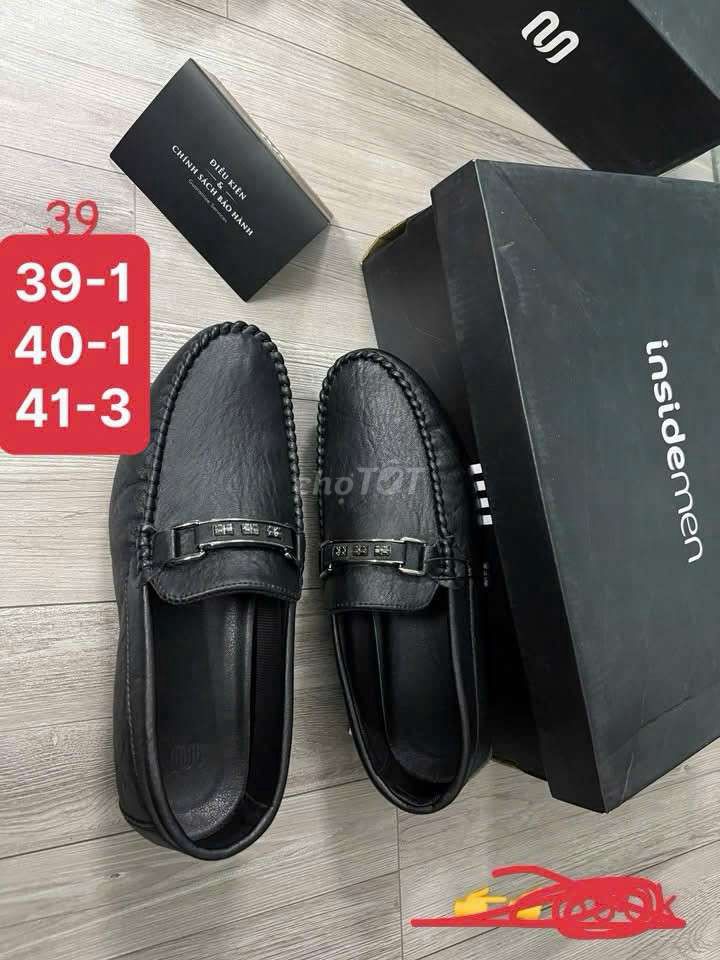 Giày lười nam INSIDEMEN Da PU Đen size 39. Mua bán Giày dép tại Quận Hà Đông Hà Nội được đăng bởi vân anh hình 1