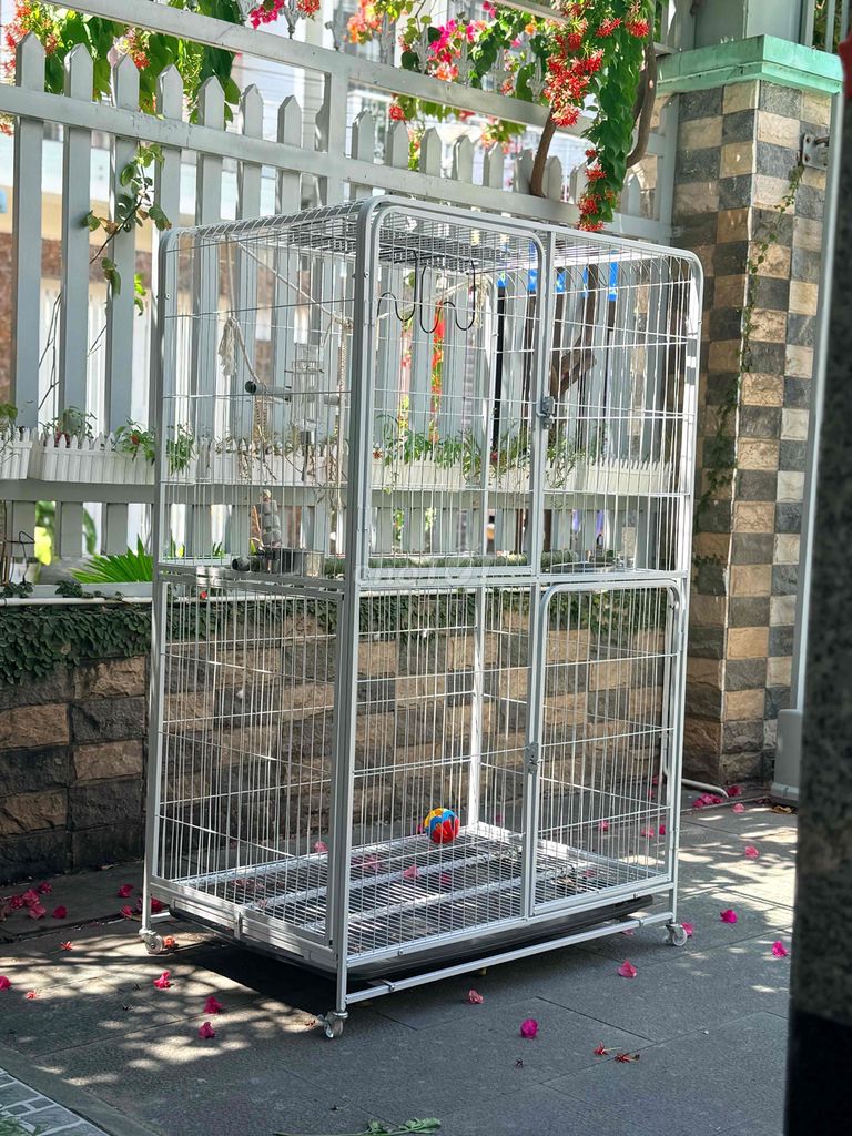 Lồng chim kim loại màu trắng. Mua bán Phụ kiện, Thức ăn, Dịch vụ tại Thành phố Phan Thiết Bình Thuận được đăng bởi Vân hình 1