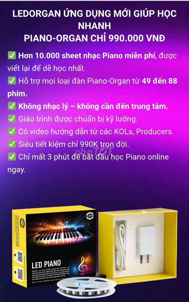 LEDORGAN Ứng dụng học Piano Type C. Mua bán Nhạc cụ tại Thành phố Thủ Đức Tp Hồ Chí Minh được đăng bởi yumei hình 1