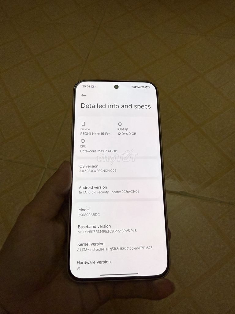 Redmi Note 15 Pro 12/256g pk zin máy(màu hiếm)/gl. Mua bán Điện thoại tại Quận Tân Phú Tp Hồ Chí Minh được đăng bởi Johntran hình 1