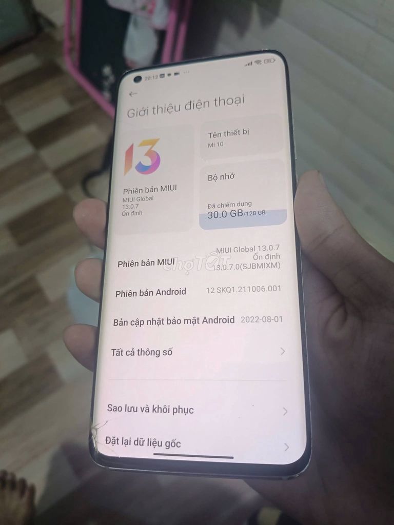 Xiaomi Mi 10 128GB Hồng Đã qua sử dụng. Mua bán Điện thoại tại Quận Bình Tân Tp Hồ Chí Minh được đăng bởi Hội Đồ Điện Tử hình 1