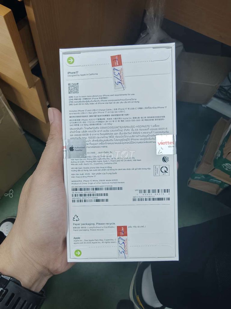 Apple iPhone 17 256GB Trắng Mới. Mua bán Điện thoại tại Thành phố Dĩ An Bình Dương được đăng bởi Hoàng Hùng hình 1