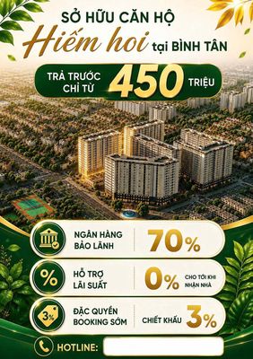 Chỉ với 770 triệu sở hữu ngay Căn hộ Bình Tân giá rẻ 2PN 1WC