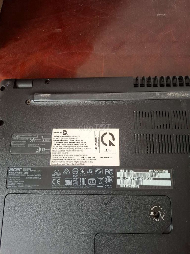 Acer Aspire 3 A315-51 i3-7020U 4GB/1000GB Đen. Mua bán Laptop tại Huyện Nhà Bè Tp Hồ Chí Minh được đăng bởi Thiên Vũ hình 1