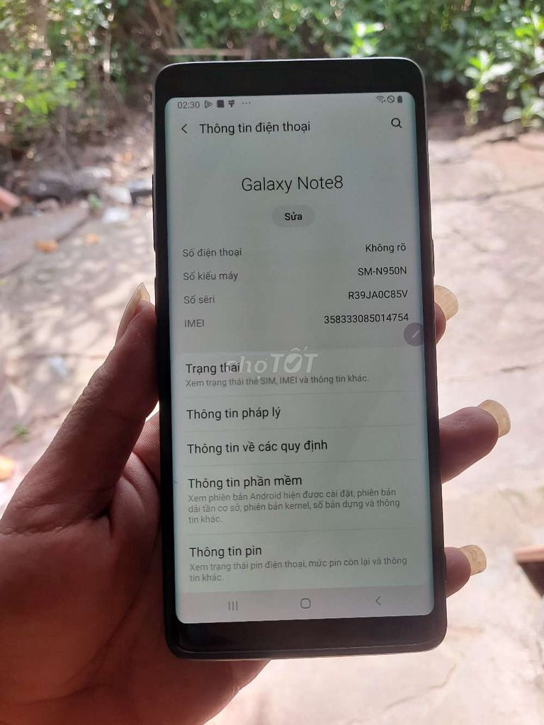 Samsung Galaxy Note 8 Xanh Đã dùng. Mua bán Điện thoại tại Huyện Củ Chi Tp Hồ Chí Minh được đăng bởi Hoàng Nguyễn Hồng Ân hình 1