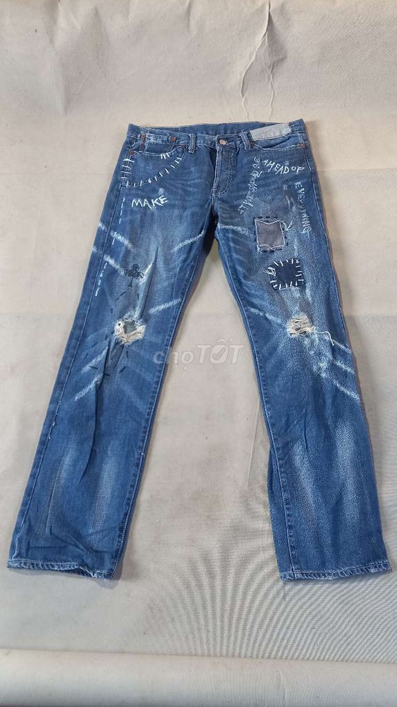 Quần jean Cotton Xanh 35 90cm. Mua bán Quần áo tại Huyện An Phú An Giang được đăng bởi bảo đồ si  hình 1
