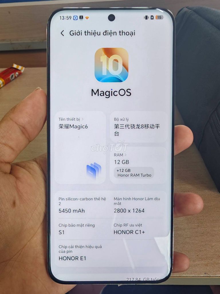 Honor Magic 6 Trắng 12GB. Mua bán Điện thoại tại Thành phố Quảng Ngãi Quảng Ngãi được đăng bởi Hội Đồ Điện Tử hình 1