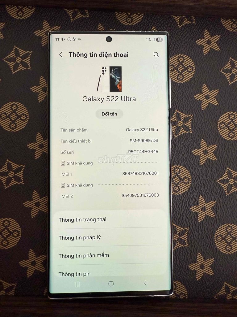 Samsung Galaxy S22 Ultra 128GB Việt Nam. Mua bán Điện thoại tại Thành phố Bến Tre Bến Tre được đăng bởi Cô Mi hình 1