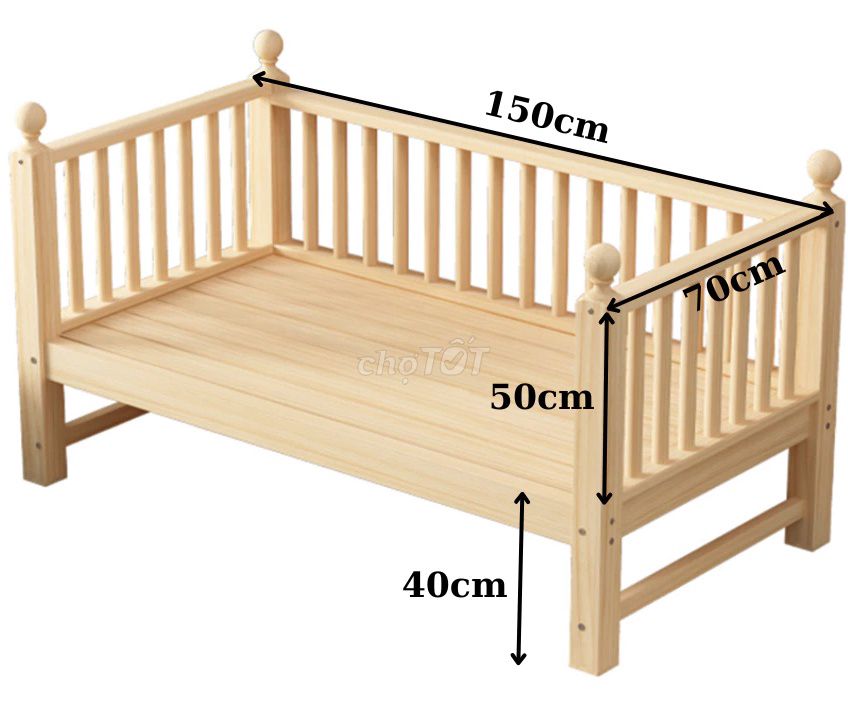 Giường cũi trẻ em gỗ vàng nhạt. Mua bán Mẹ và bé tại Huyện Hòa Vang Đà Nẵng được đăng bởi Tín Đỗ Hữu hình 1