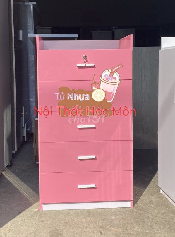 Tủ quần áo Nhựa Đài Loan 5 ngăn  kéo màu hồng. Mua bán Tủ, kệ gia đình tại Thành phố Thủ Đức Tp Hồ Chí Minh được đăng bởi Nhi Nội Thất Nhựa Giá Xưởng  hình 1