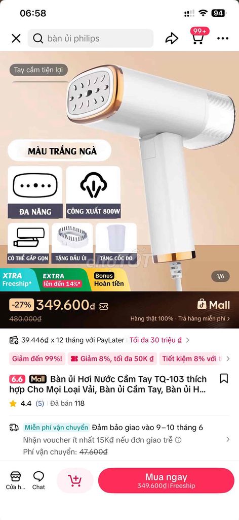 Bàn ủi hơi nước gấp gọn cầm tay. Mua bán Nội thất, đồ gia dụng khác tại Huyện Bàu Bàng Bình Dương được đăng bởi Tran Kim Ngan hình 1
