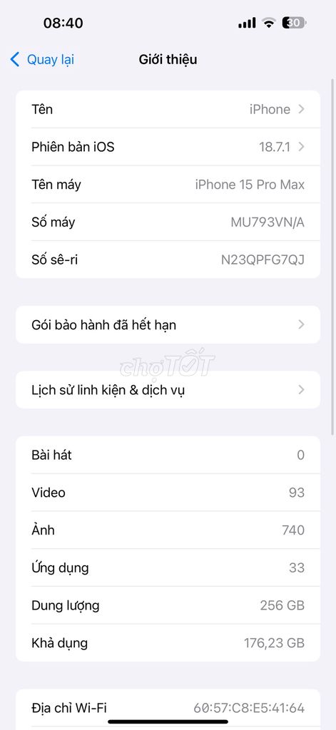 Apple iPhone 15 Pro Max 256GB. Mua bán Điện thoại tại Quận Ngô Quyền Hải Phòng được đăng bởi Sơn Nguyễn hình 1