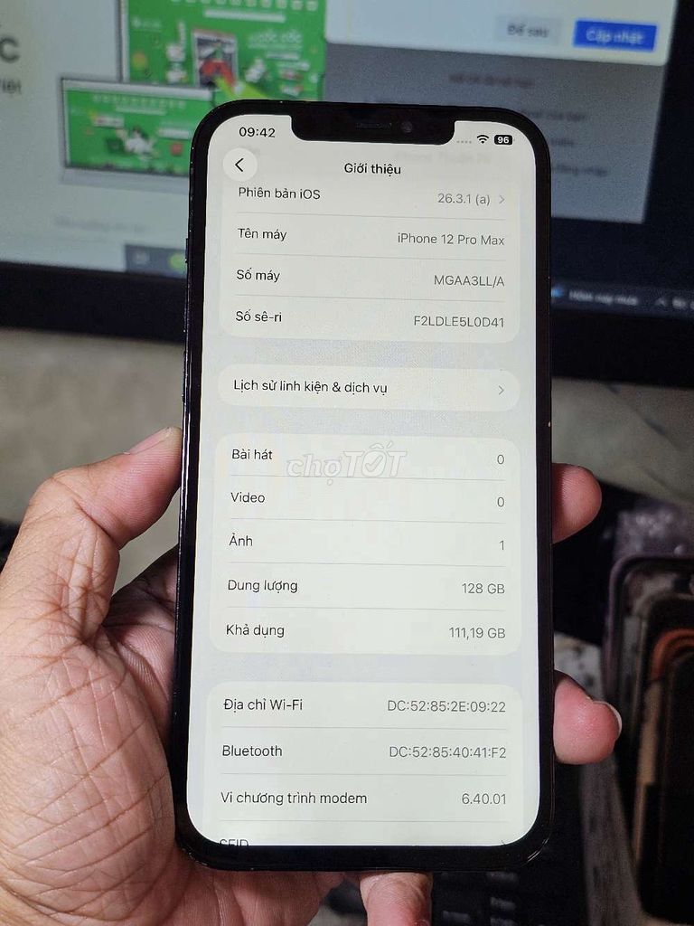  iPhone 12 Pro Max 128GB LLA mỹ giá rẻ . Mua bán Điện thoại tại Quận 8 Tp Hồ Chí Minh được đăng bởi Thiên Hòa mobile  hình 1