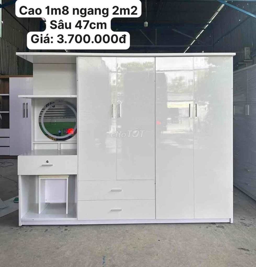 Tủ quần áo Nhựa Đài Loan Trắng 1m8x2m2x47cm. Mua bán Tủ, kệ gia đình tại Quận Tân Phú Tp Hồ Chí Minh được đăng bởi Nội Thất Gia Đình hình 1