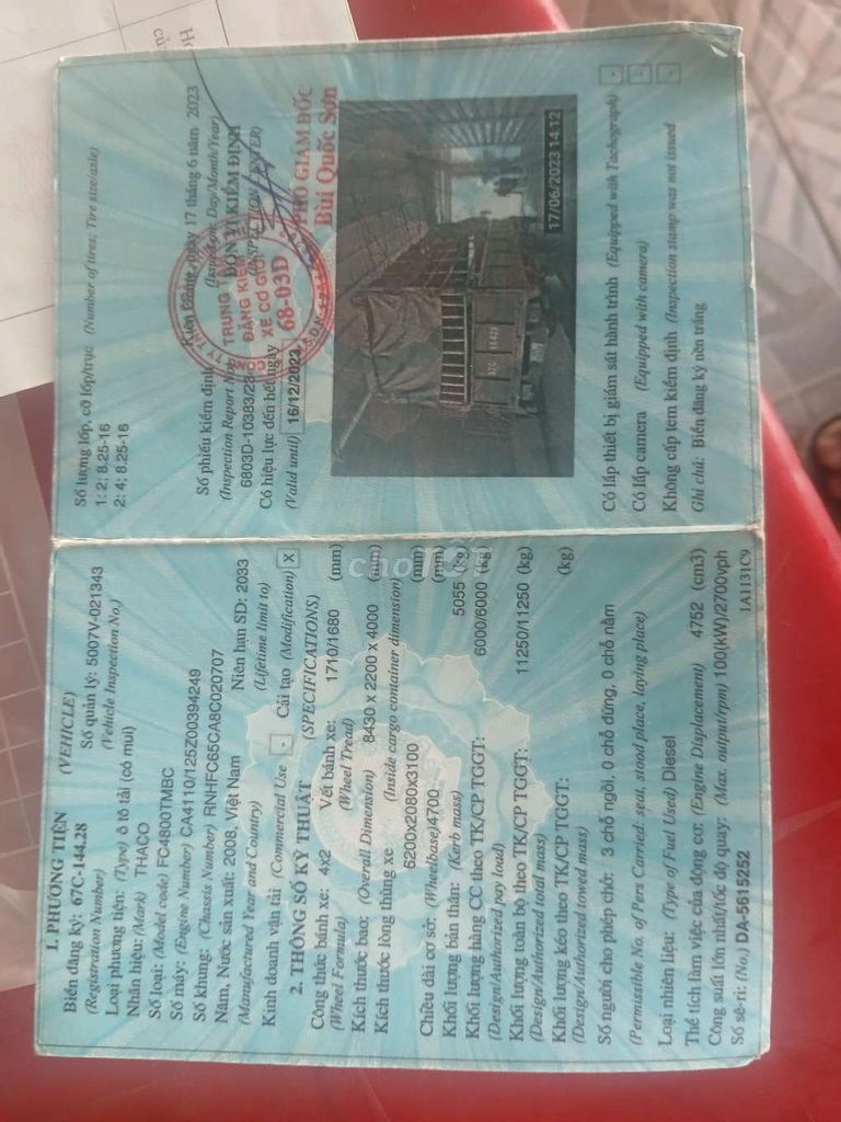 Đ 2008,cao 4m,chính chủ,ký rút ok,bao kiểm mới. Mua bán Xe tải, xe ben tại Thành phố Cao Lãnh Đồng Tháp được đăng bởi Nguyễn Văn Lê hình 5