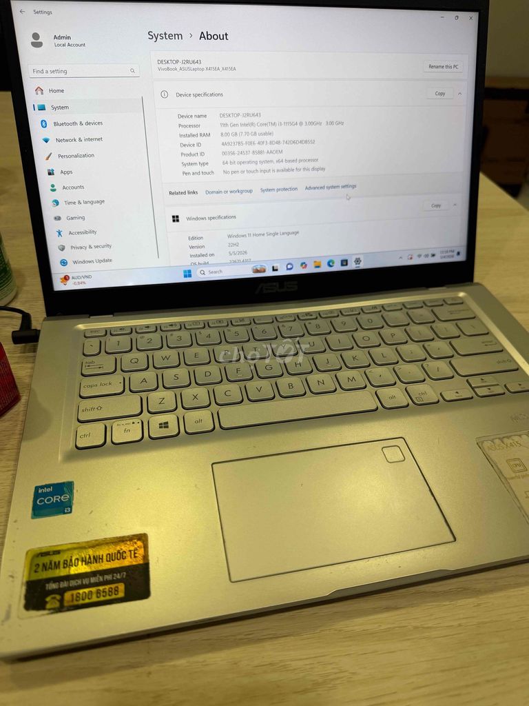 Asus Vivobook X415EA i3 14inch 8GB/512GB. Mua bán Laptop tại Quận 1 Tp Hồ Chí Minh được đăng bởi Minh Minh  hình 1