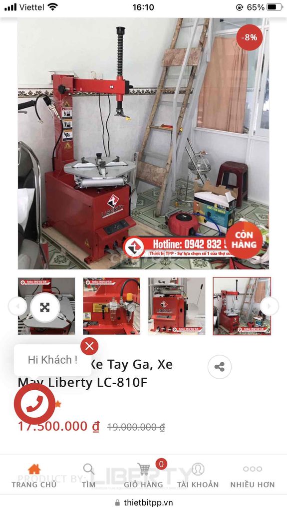 Thanh Lý Máy Ra Vỏ Xe Máy LIBERTY Chính Hãng