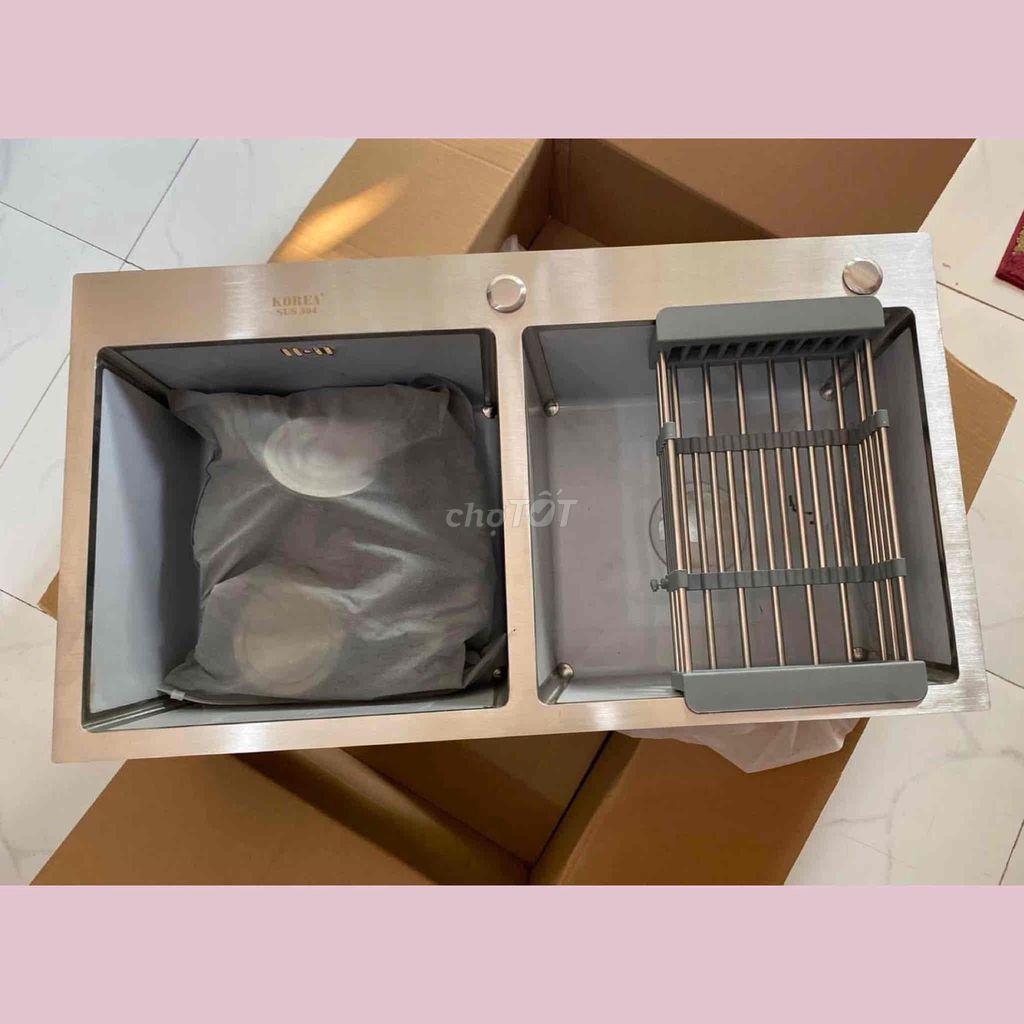 Chậu rửa bát Korea Inox 304 82x45cm Mới. Mua bán Thiết bị vệ sinh, nhà tắm tại Quận Cẩm Lệ Đà Nẵng được đăng bởi THIẾT BỊ GIA DỤNG HÀNG CHÍNH HÃNG hình 1